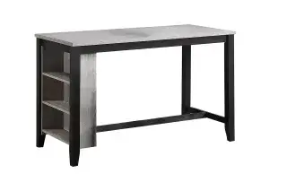 Antique Black and Walnut Five-Piece Counter-Height Dining Set with Stools, official Poundex view 4 of the F2642 configuration
