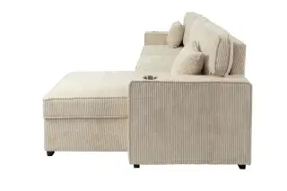 Beige Convertible Sectional with Storage Chaise, official Poundex view 5 of the approved F8544 configuration
