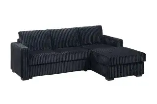 Black Compact Two-Piece Sectional, official Poundex view 2