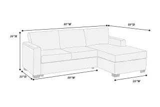 Black Compact Two-Piece Sectional, official Poundex view 3