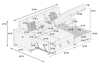 Black Convertible Sectional with Table and Storage, official Poundex view 5 of the approved F8574 configuration