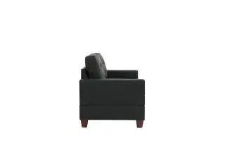 Black Faux-Leather Tufted Two-Piece Sofa and Loveseat Set, official Poundex view 4 of the exact F7855 sofa-and-loveseat set