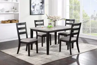 Black Five-Piece Dining Set F2603, official Poundex view 1