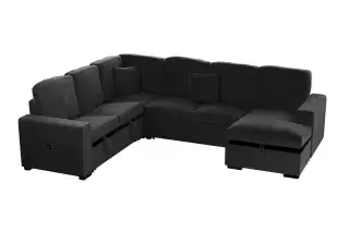 Black Four-Piece Convertible Sectional, official Poundex view 4 of the approved F8565 configuration