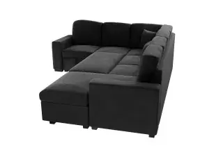Black Four-Piece Convertible Sectional, official Poundex view 5 of the approved F8565 configuration