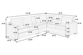 Black Four-Piece Sectional Set, official Poundex view 3 of the F8335 configuration