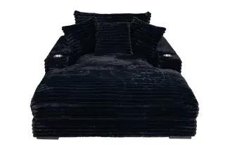 Front view of the black F8327 chaise lounge