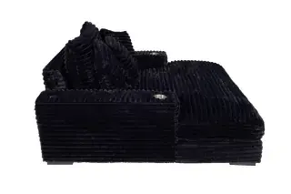 Side profile of the black F8327 chaise lounge