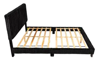 Black Queen Corduroy Platform Bed, official Poundex view 5 of the F9690Q configuration