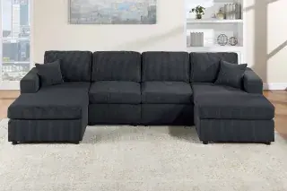 Black 3-Piece Sectional Set, official Poundex view 1 of the approved F8407 configuration