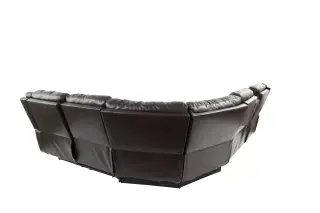 Brown Leather-Gel Manual Reclining Sectional with Console, official Poundex view 4 of exact F8760