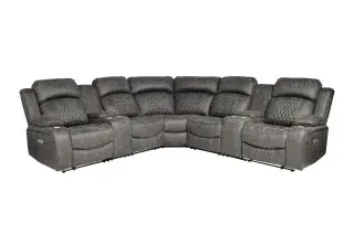 Charcoal Power Reclining Sectional, official Poundex view 2 of the F86633 configuration