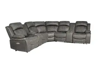 Charcoal Power Reclining Sectional, official Poundex view 3 of the F86633 configuration