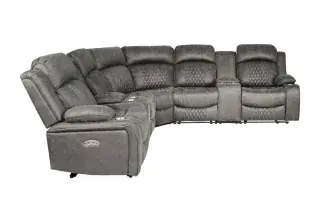 Charcoal Power Reclining Sectional, official Poundex view 4 of the F86633 configuration