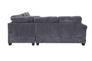 Dark Gray Four-Piece Sectional with Ottoman, official Poundex view 3 of the approved F8819 configuration