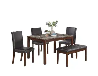 Espresso Five-Piece Dining Set F2614, official Poundex view 2