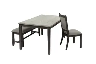 Espresso Six-Piece Dining Set with Bench, official Poundex view 4 of the F2607 configuration