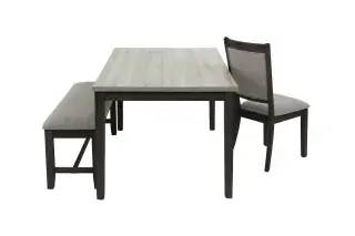Espresso Six-Piece Dining Set with Bench, official Poundex view 5 of the F2607 configuration