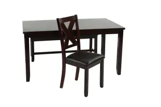 Espresso Six-Piece Dining Set, official Poundex view 3 of the approved F2297 configuration