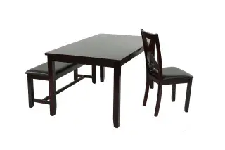 Espresso Six-Piece Dining Set, official Poundex view 4 of the approved F2297 configuration
