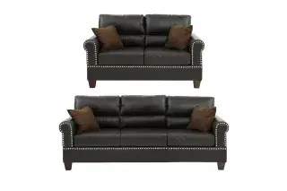Espresso Two-Piece Sofa Set, official Poundex view 2 of the F7878 configuration