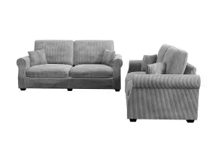 Fog Sloped-Arm Corduroy Two-Piece Sofa and Loveseat Set, official Poundex view 3 of the exact F8498 sofa-and-loveseat set