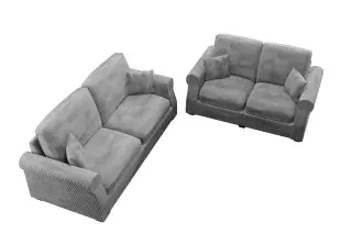 Fog Sloped-Arm Corduroy Two-Piece Sofa and Loveseat Set, official Poundex view 5 of the exact F8498 sofa-and-loveseat set