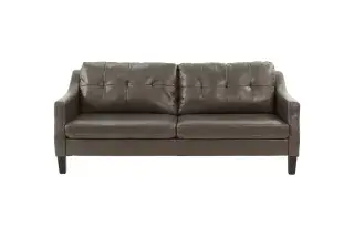 Gray Gel-Leatherette Two-Piece Sofa and Loveseat Set, official Poundex view 2 of the exact F8880 sofa-and-loveseat set
