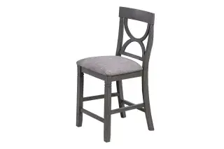Gray Round Five-Piece Counter-Height Dining Set, official Poundex view 3 of the F2626 configuration