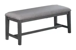 Gray Six-Piece Dining Set with Bench, official Poundex view 3 of the F2634 configuration