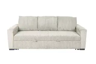 Ivory Corduroy Convertible Sleeper Sofa, official Poundex view 2