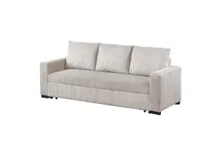 Ivory Corduroy Convertible Sleeper Sofa, official Poundex view 3
