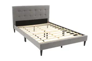 Light Gray California King Upholstered Bed, official Poundex view 1 of the F9532CK configuration