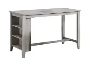 Light Gray Five-Piece Counter-Height Dining Set with Stools, official Poundex view 4 of the F2643 configuration