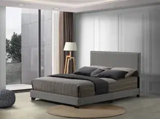 Light Gray Leandros Queen Bed, official ACME view 4