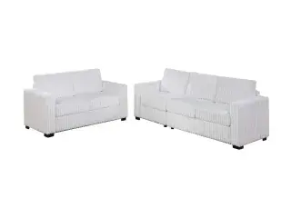 Milk Fur-Like Corduroy Two-Piece Sofa and Loveseat Set, official Poundex view 2 of the exact F8462 sofa-and-loveseat set