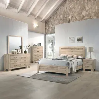 Natural Miquell Eastern King Bed, official ACME view 4
