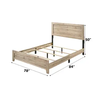 Natural Miquell Eastern King Bed official dimensions: 78"W × 84"D × 50"H