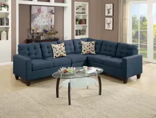 Navy Four-Piece Modular Sectional, official Poundex view 1 of the F6938 configuration