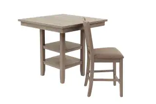 Rustic Gray Five-Piece Counter-Height Dining Set, official Poundex view 4 of the F2604 configuration