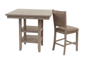Rustic Gray Five-Piece Counter-Height Dining Set, official Poundex view 5 of the F2604 configuration
