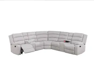 Sincere Bone Three-Piece Manual Reclining Sectional with Consoles, official Poundex view 2 of exact F8110