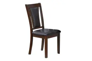 Walnut and Black Six-Piece Dining Set, official Poundex view 3 of the F2635 configuration