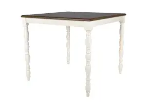 White and Oak Five-Piece Counter-Height Dining Set, official Poundex view 4 of the F2633 configuration
