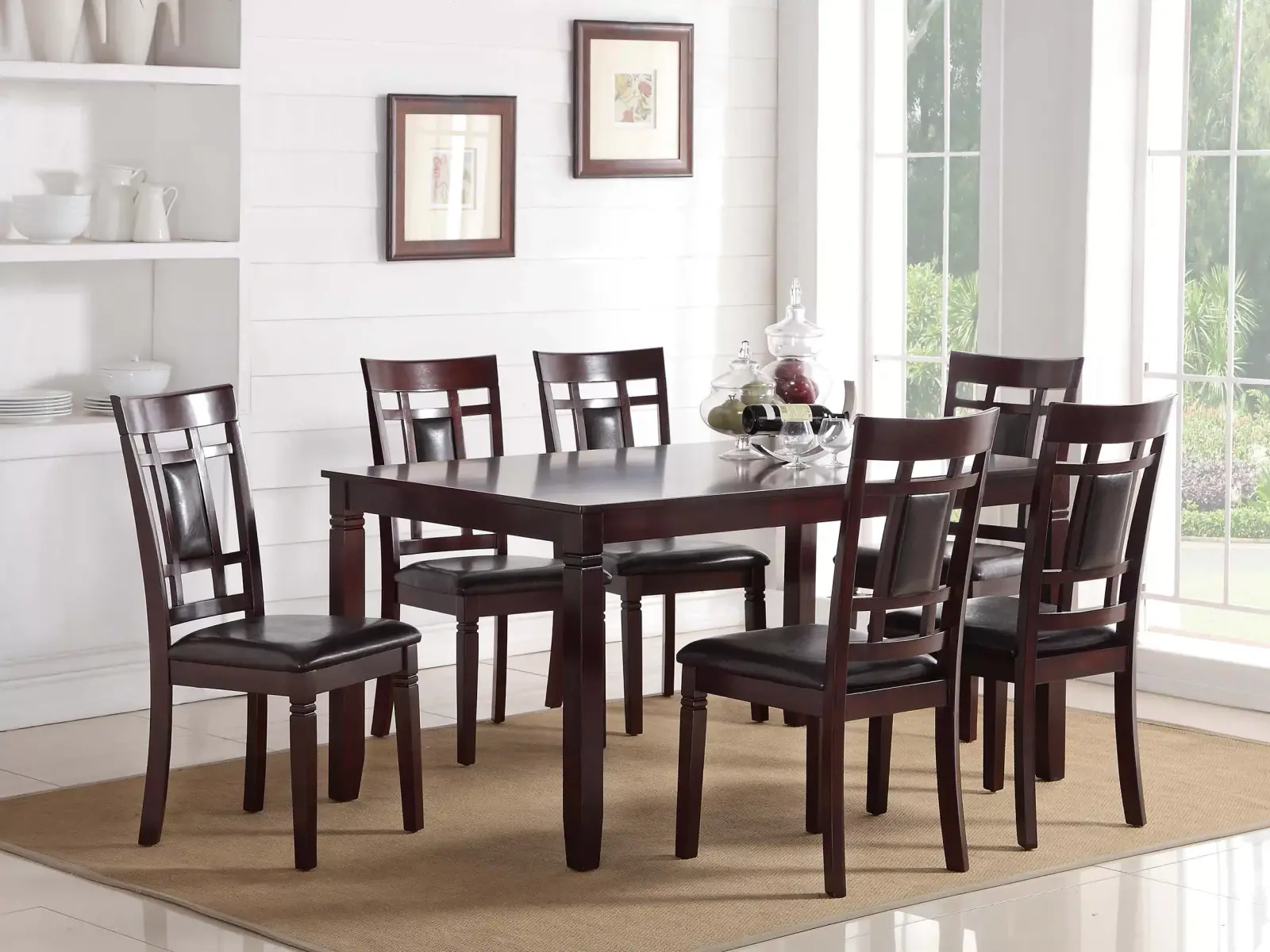Juego de comedor de siete piezas, vista oficial de Poundex 1 de la configuración aprobada F2294